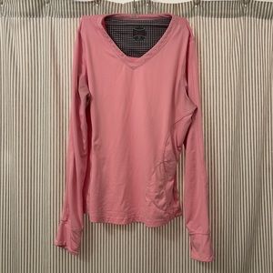 Pink long sleeve workout top